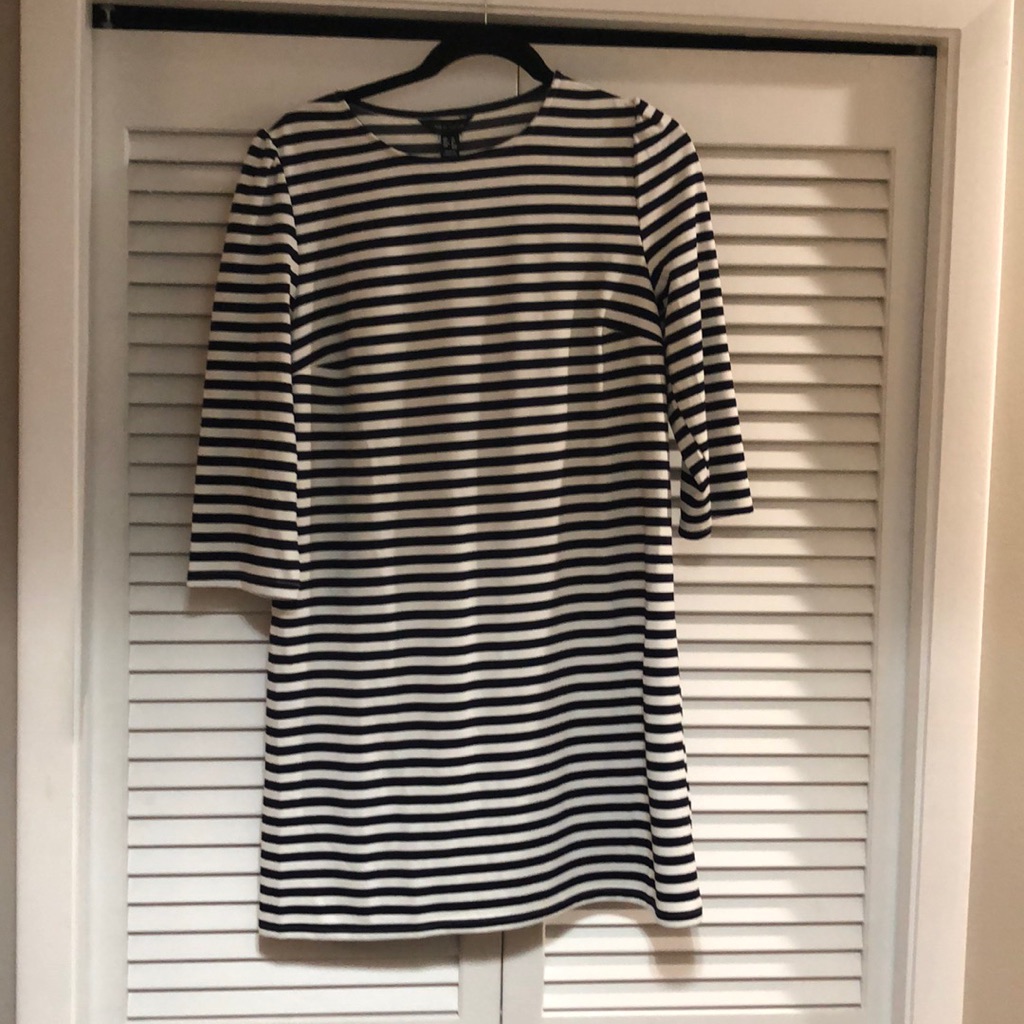 Navy And White Stripped Dress